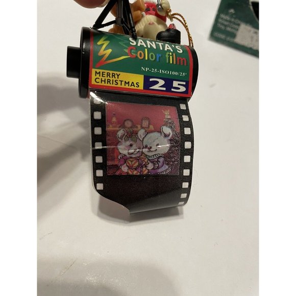 VTG Santa Mouse Photographer Color Film Roll Trim A Tree Christmas Ornament - Picture 5 of 9